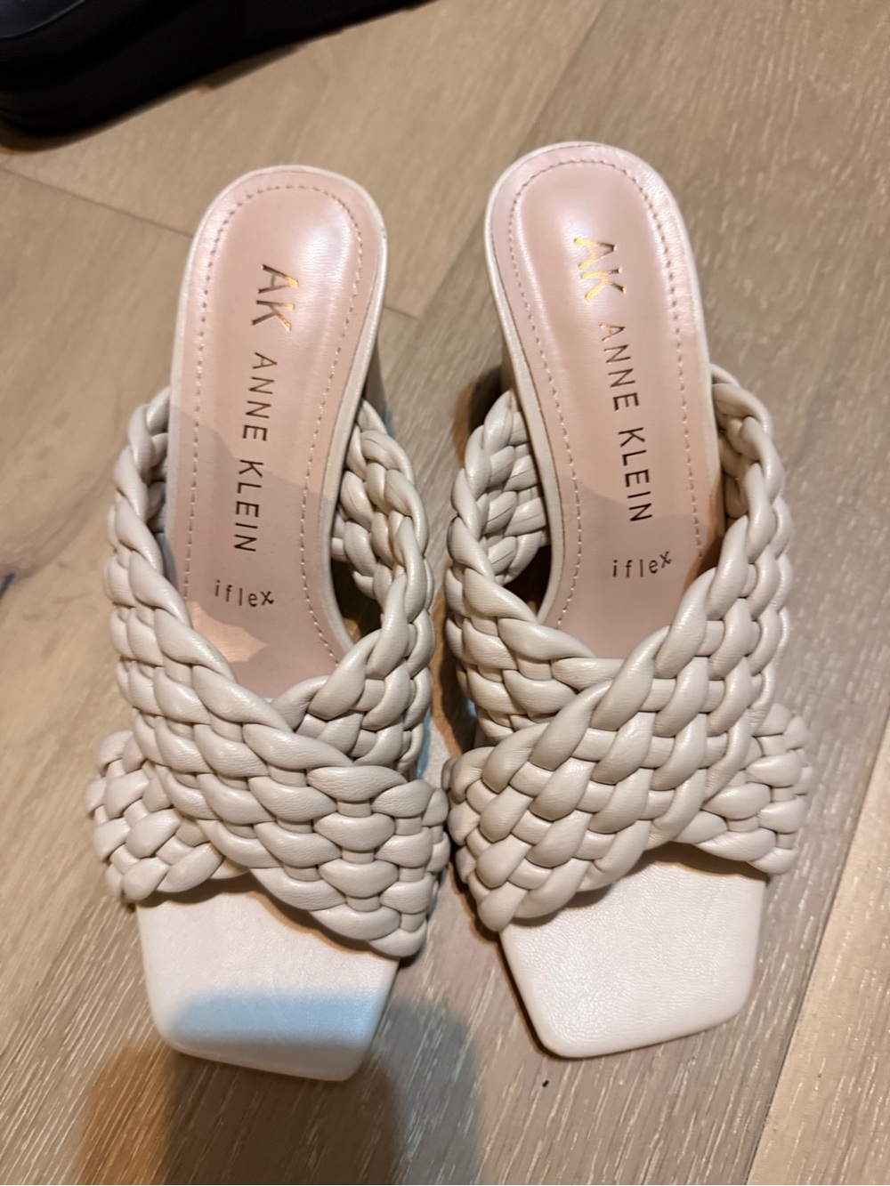 AK ivory chunky sandals
